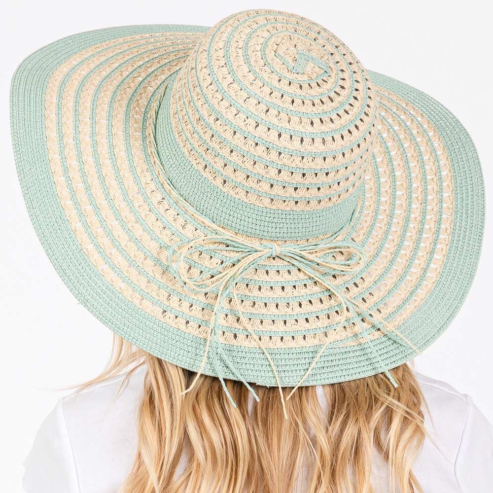 Striped Wide Brim Floppy Sun Hat Women’s Summer Beach Hat UV Protection Foldable