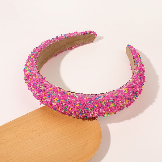Colorful Sprinkle Padded Headband Set 3pc Sweet Candy Donut Hair Accessory Kids