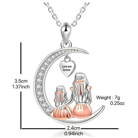 2-for-1 Mother Daughter Necklace Set - "Love You Forever" Heart Pendant Gift