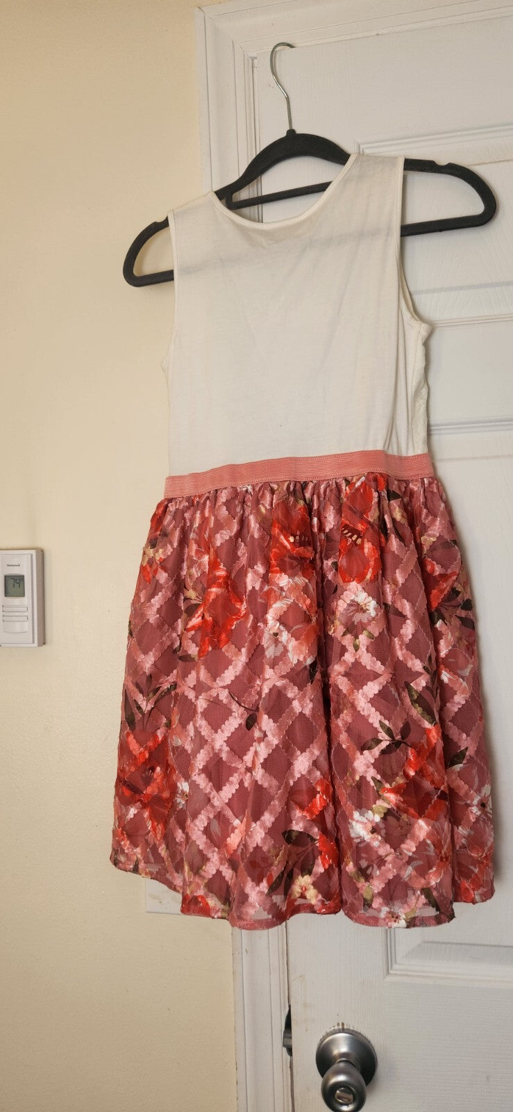 Girls Dress for Formal Occasion Floral Print Sleeveless Dresses Size 10/12