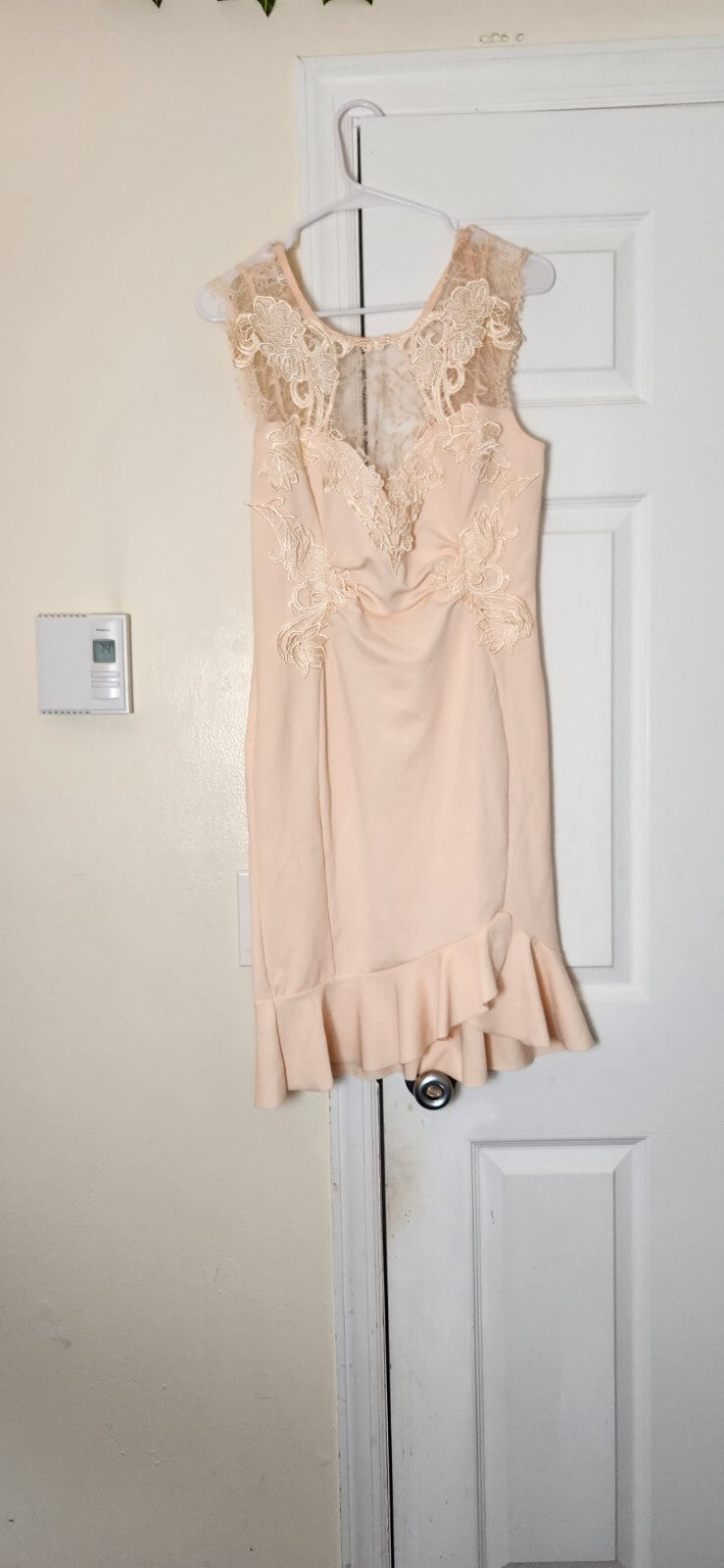 Lace Overlay Bodice Ruffled Dress for Women Formal Wedding Guest Dresses