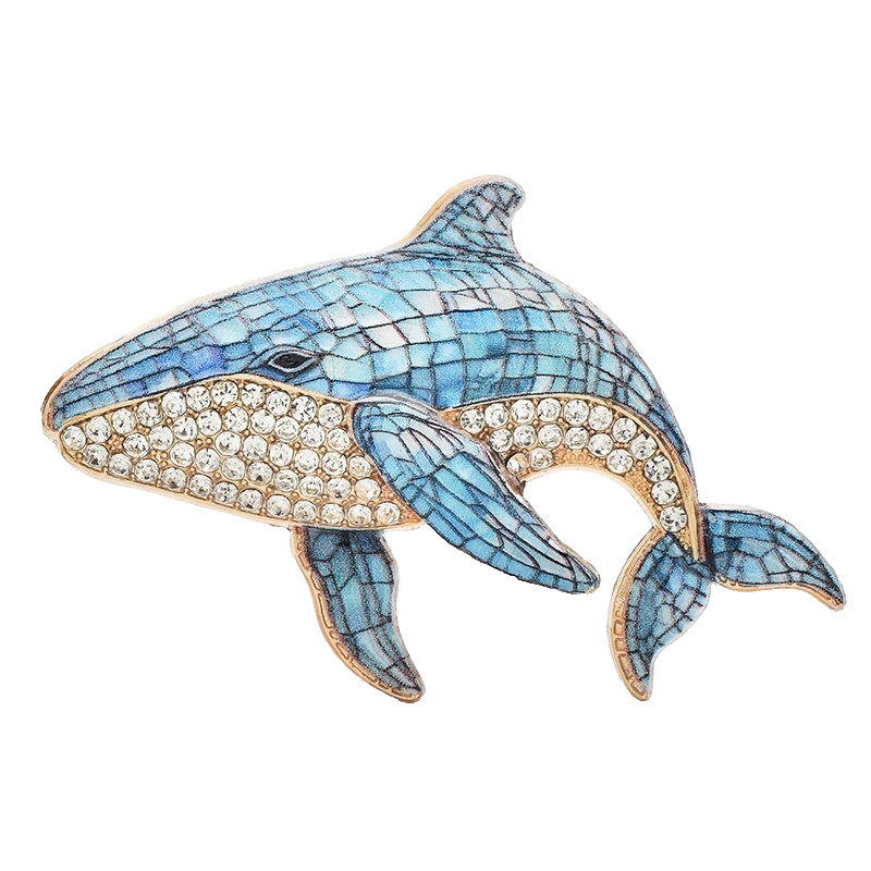 3pcs Vintage Tropical Fish Brooch Set Enamel Rhinestone Nautical Marine Jewelry