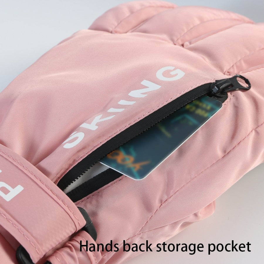 Pink Waterproof Ski Snow Snowboarding Winter Gloves Touchscreen Women ONE SIZE