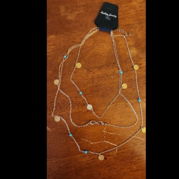 Dainty Layered Gold Tone Necklace for Women Gift Ideas Multi Layer Jewelry