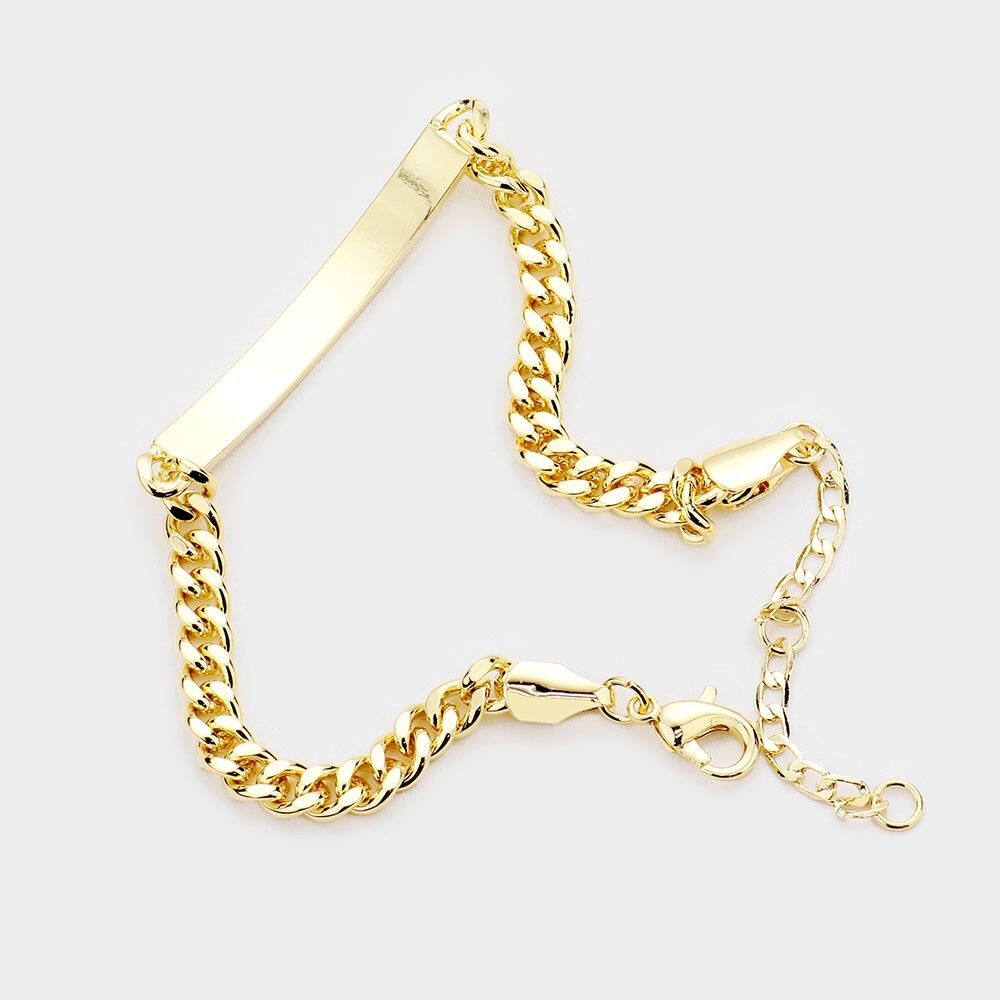 LIVE IN THE MOMENT Curved Metal Bar Inspirational Message Bracelet for Women