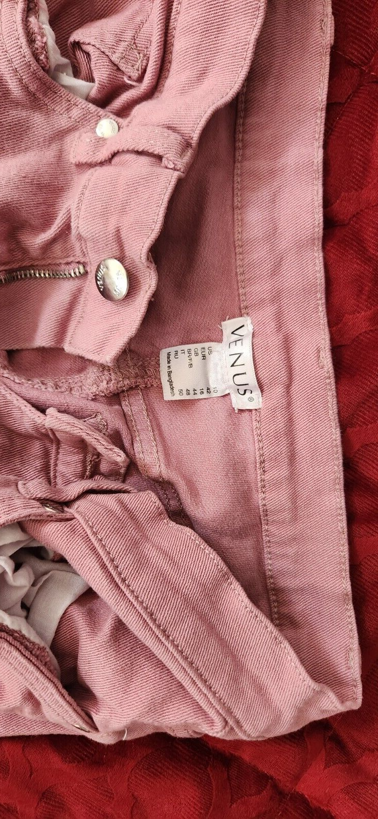 Penelope Modern Flare Jeans Size 10 Denim Pants for Women From Venus Dusty Pink