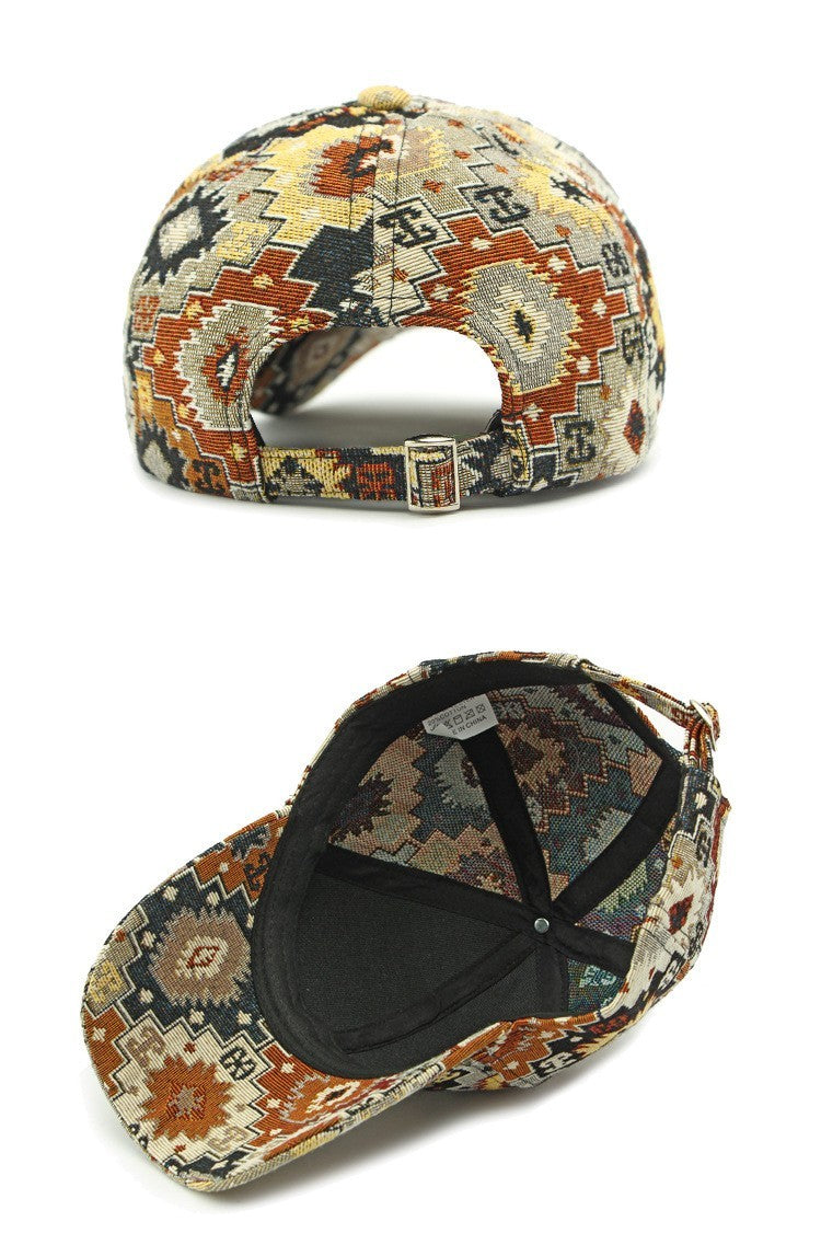 Southwestern Aztec Pattern Women's Baseball Cap Multicolor Adjustable Boho