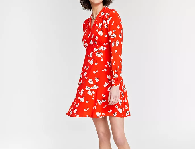 Women's Floral Print Collared Mini Dress Size 8 On 34th Casual Spring Outfit