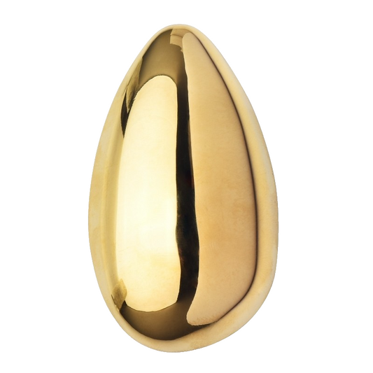 Shiny Gold Egg Brooch Pin Stainless Steel 18K Plated Jacket Cinch