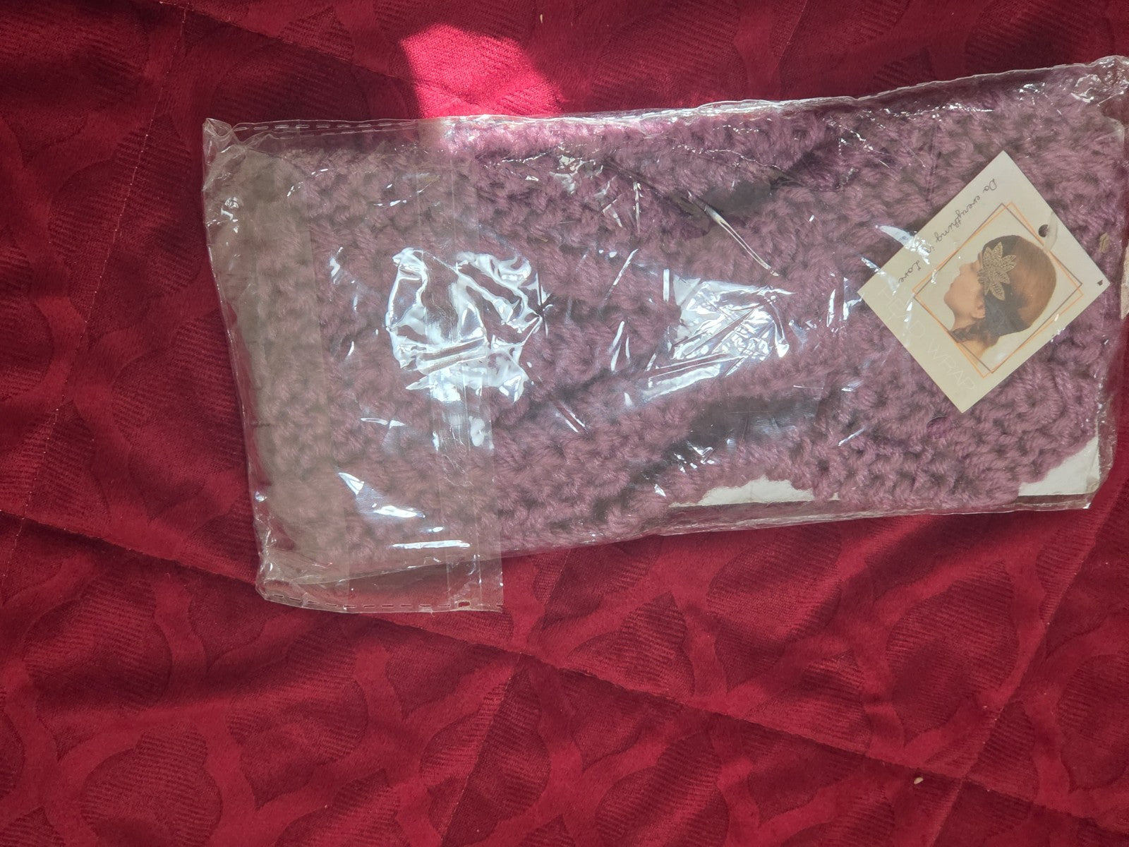Dusty Mauve Knitted Turban Head Wrap Chunky Twisted Ear Warmer Headband NEW