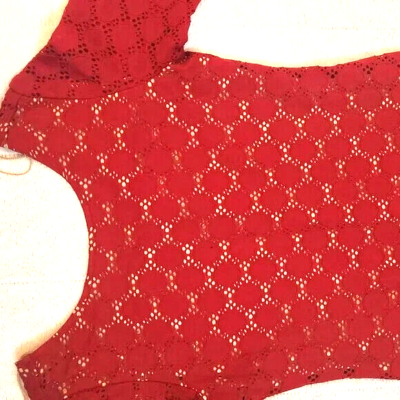 Lace Overlay  Long Sleeved Midi Dress for Women Formal Red Dresses for Ladies 