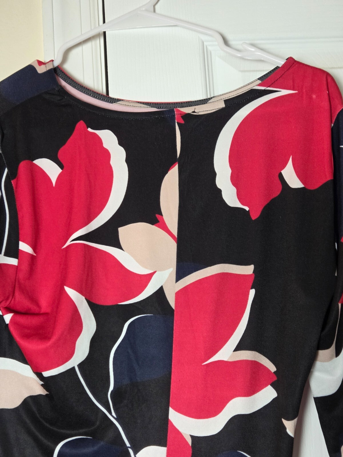 Venus Floral Print Fitted Sheath Dress Long Sleeve Crew Neck Dresses for Ladies