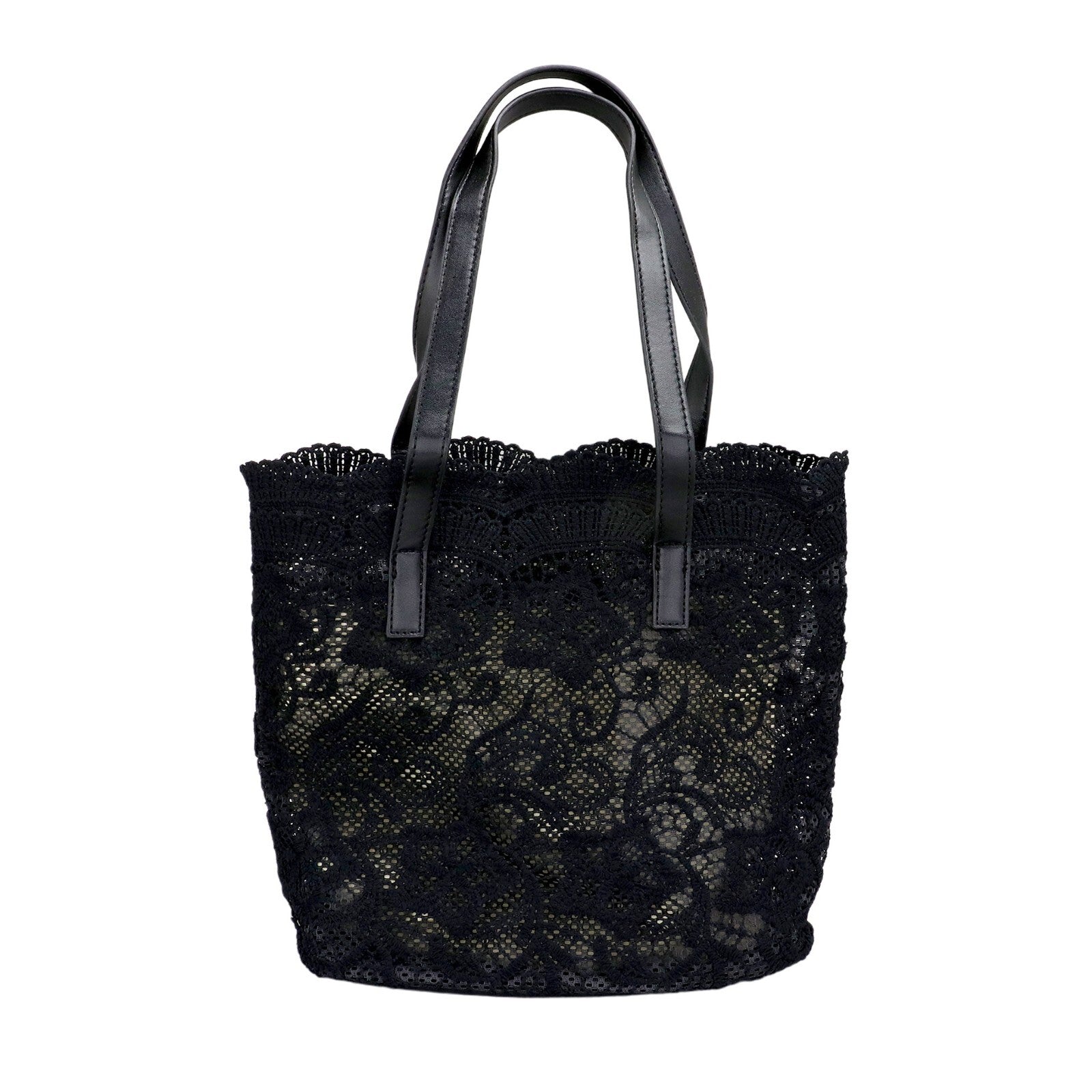 Flower Lace Shoulder Bag Black Elegant Fabric Purse for Women