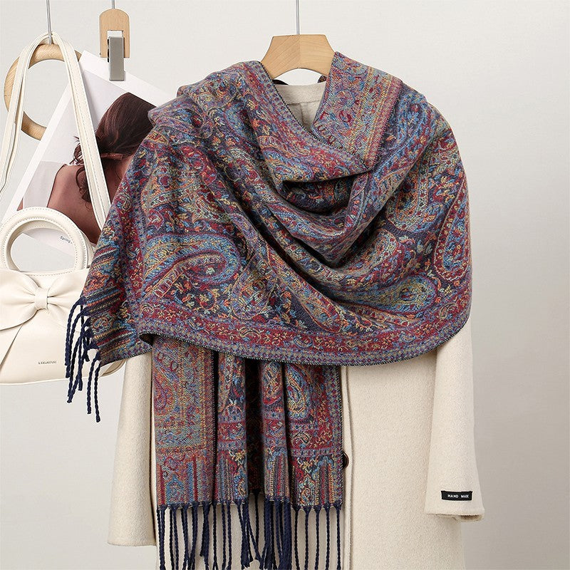 Soft Cashmere Feel Paisley Scarf Wrap Stole Cotton Blend