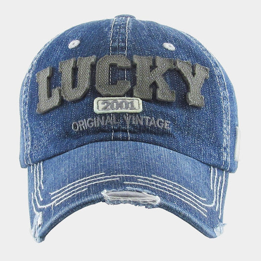 Vintage Distressed Baseball Cap for Men and Women Adjustable Denim Hat