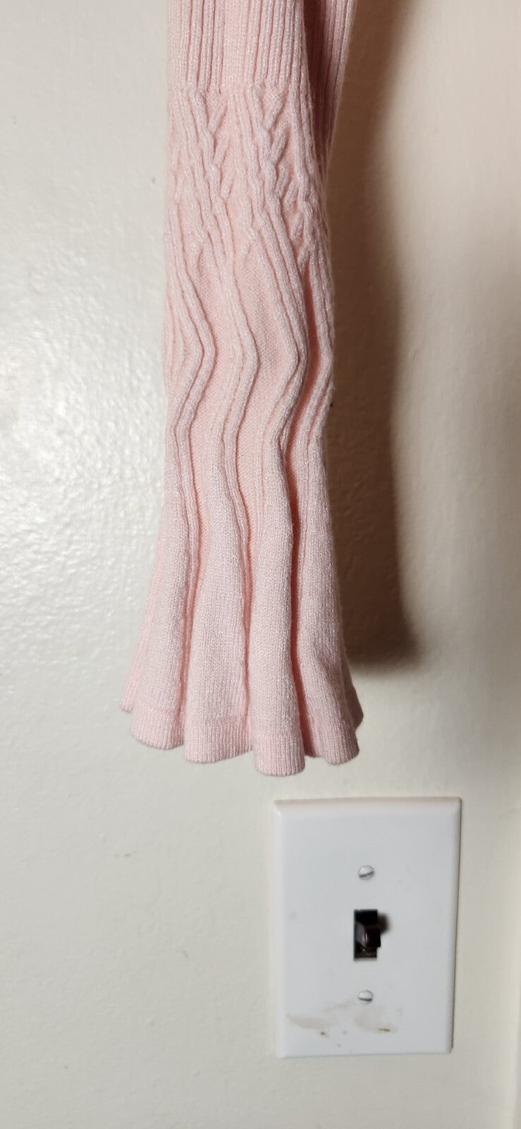 Pink Bowknot Knit Top for Women Fancy Sweater Long Sleeved Tops S/M 