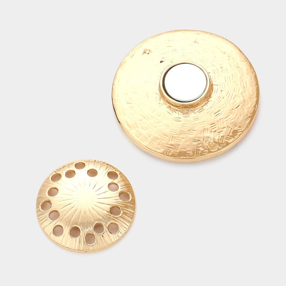 2pcs Magnetic Tree Brooch Pin Scarf Holder Set Silver Gold 1.8 inch x 2 inch