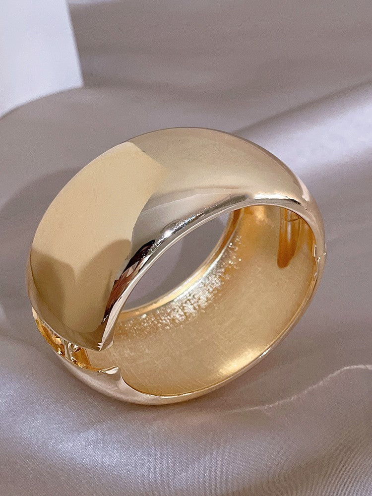 Wide Metal Cuff Bangle Bracelet for Women Stainless Steel Statement Jewelry