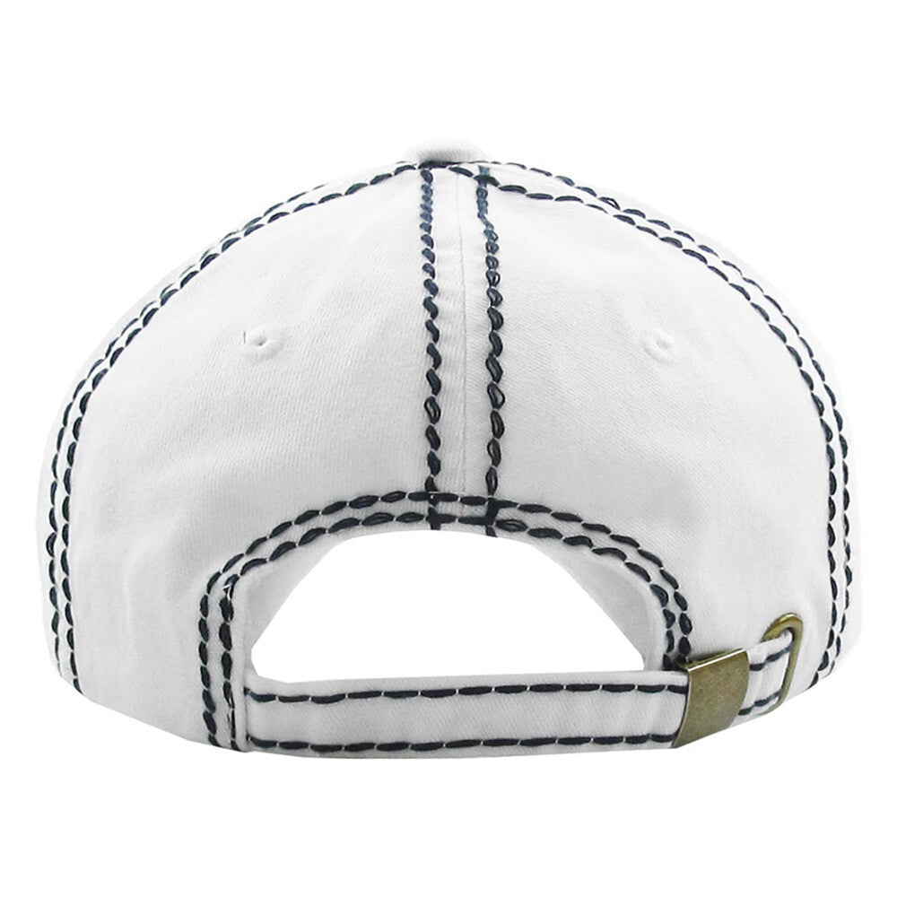 Vintage USA American Flag Baseball Cap Adjustable Distressed Patriotic Hat