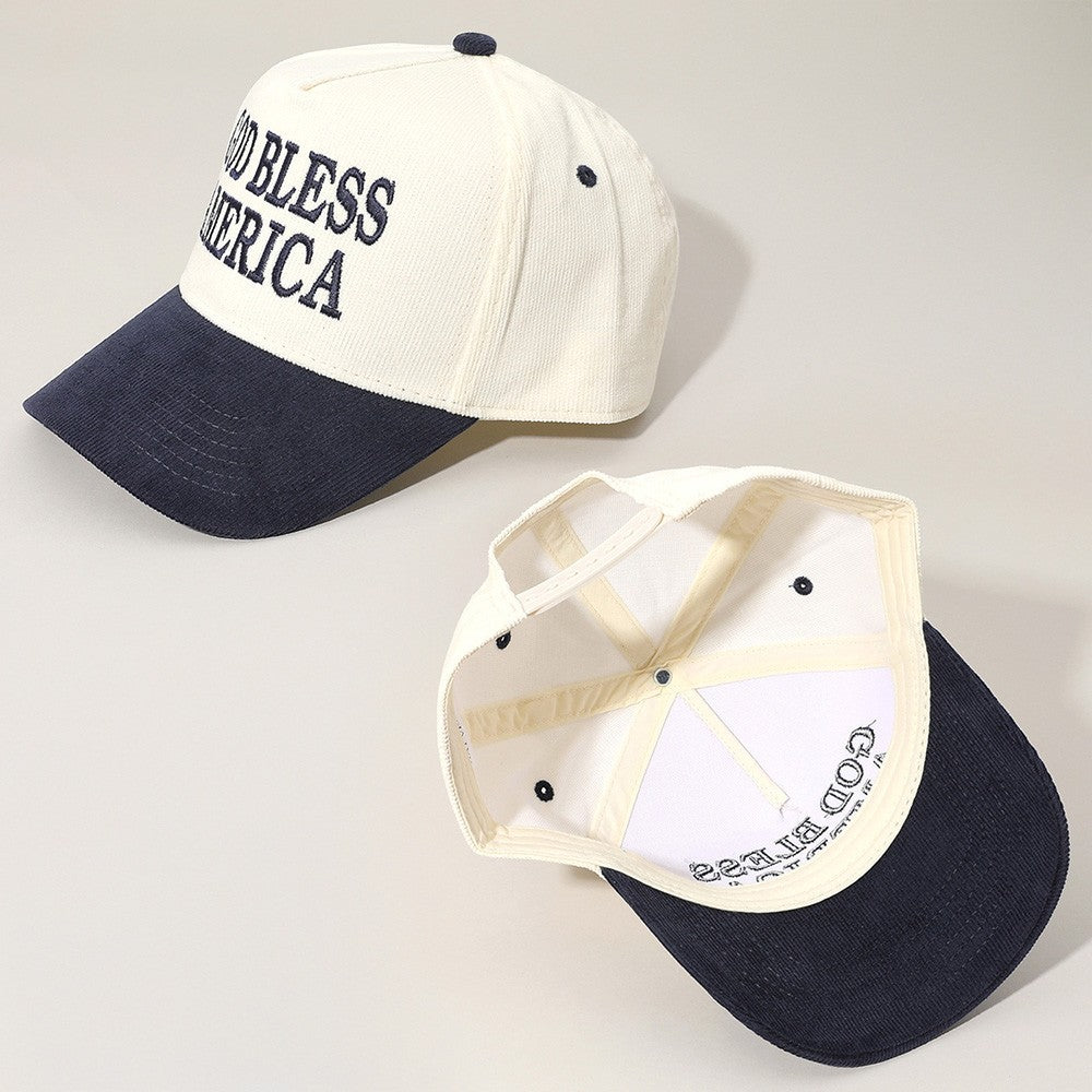 GOD BLESS AMERICA Embroidered Baseball Cap USA Patriotic Hat Adjustable