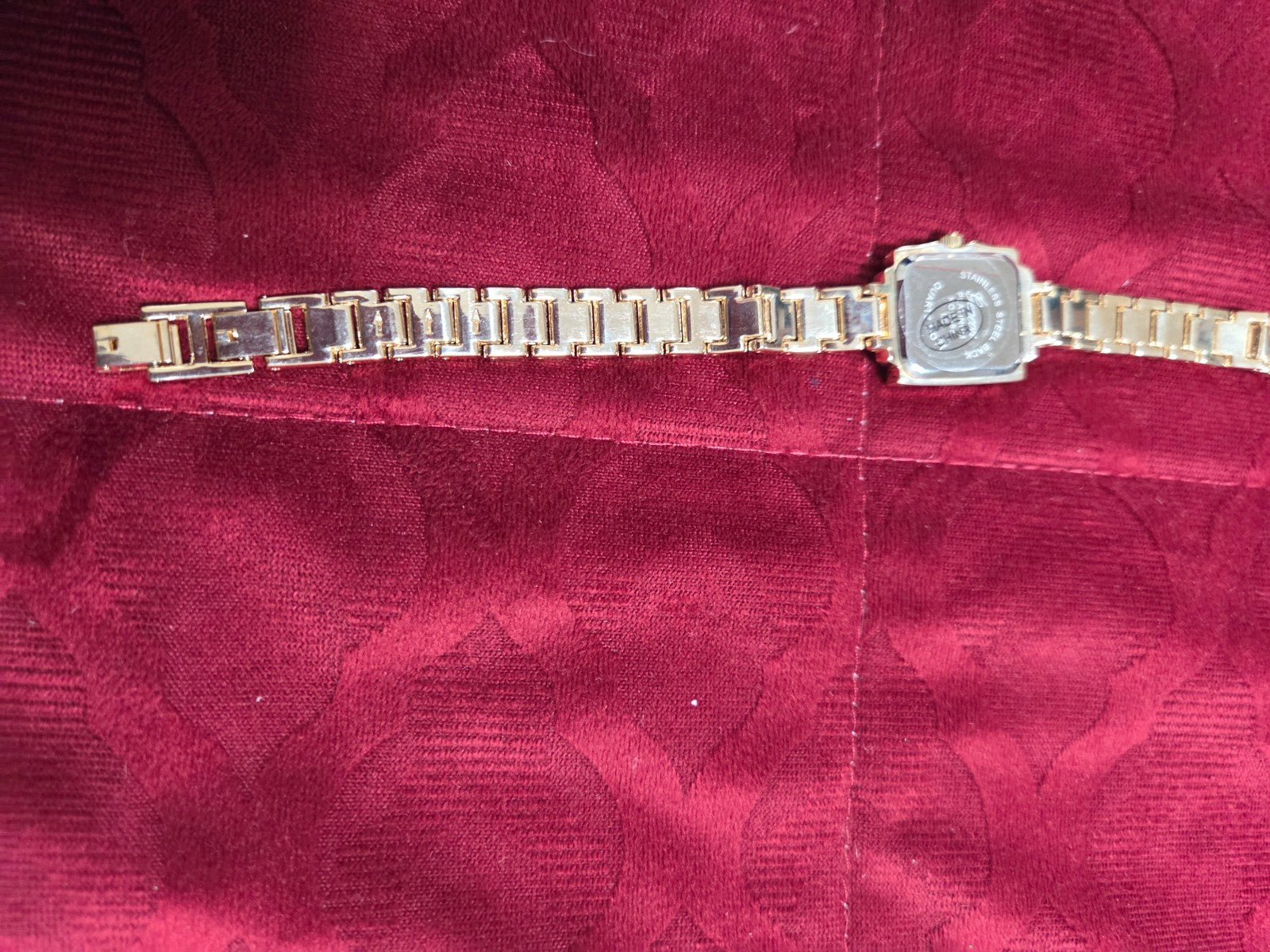 Ladies Square Gold-Tone Wrap Watch Bracelet 15" Crystal Bezel Quartz Movement