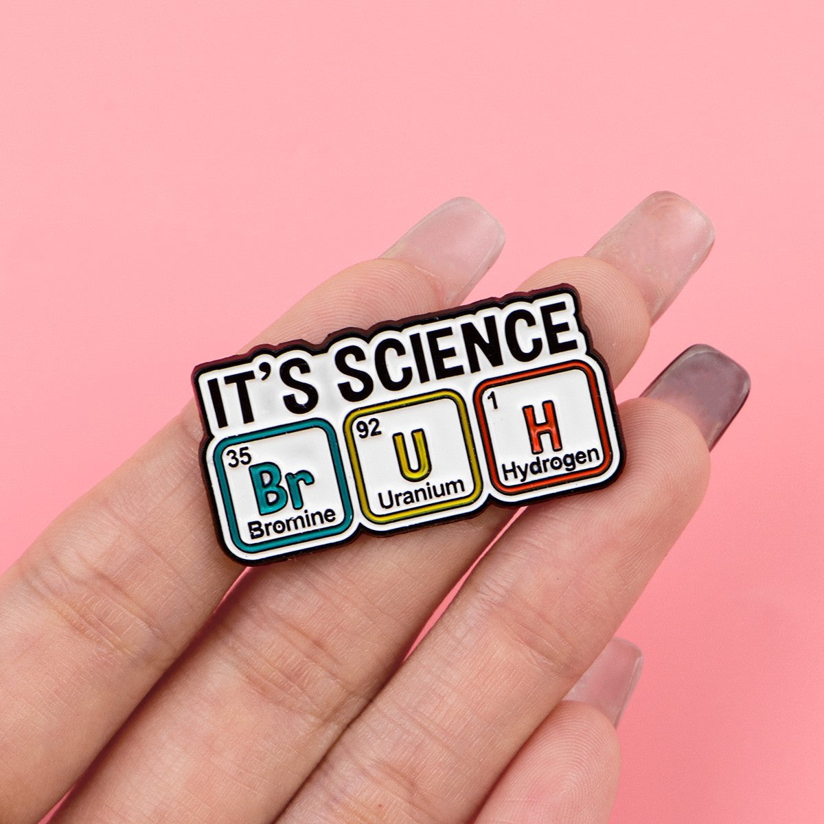 3pcs "BrUH" Periodic Table Enamel Pin Set | Funny Chemistry Science Brooch Gift