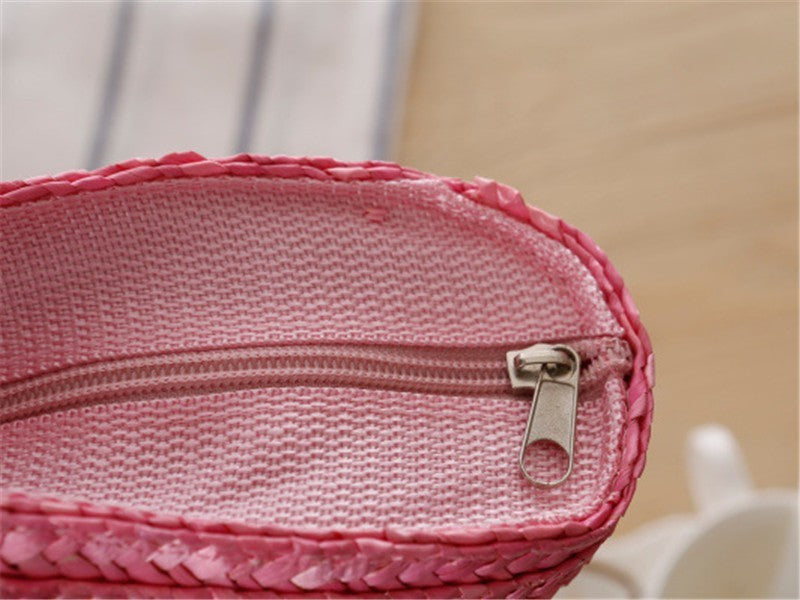 Boho Starfish Embroidered Straw Woven Bag Beaded Summer Tote Shoulder Handbag