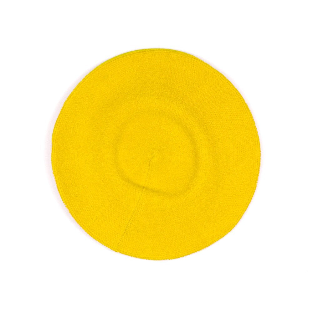 Stretchy Solid Color Beret Hat for Women Men Unisex Soft Knit Beanie Cap