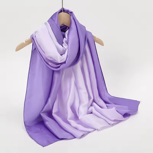 Temperament Women Gradient Scarf Silk Muslim Headband Shawl Beach Neckerchief