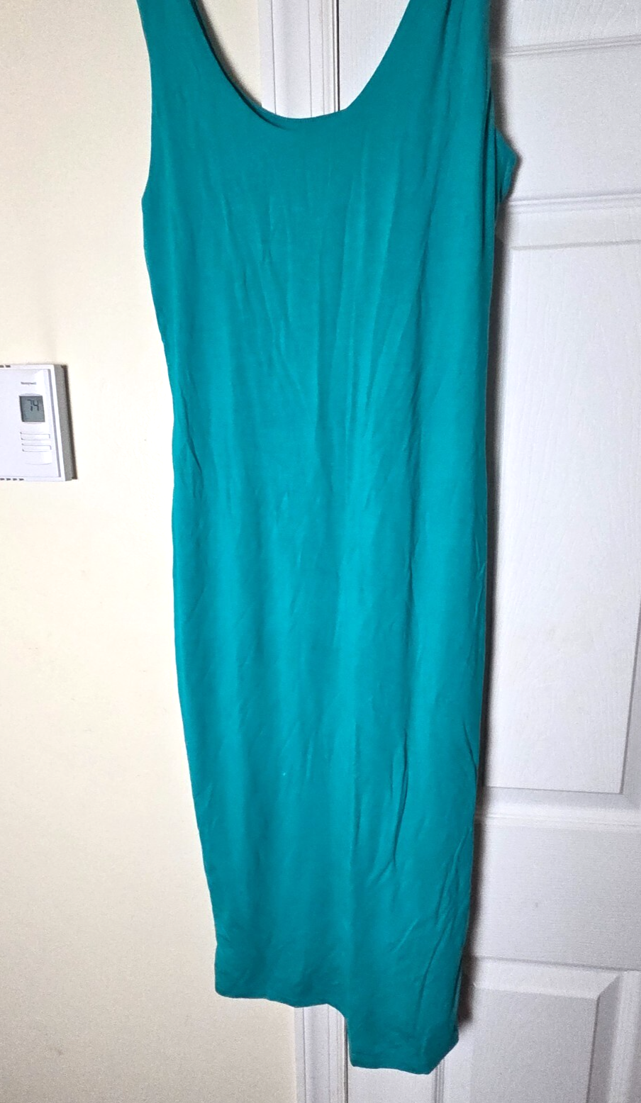 Women’s Sleeveless Bodycon Midi Dress Blue Fitted Stretchy Casual Dress Medium