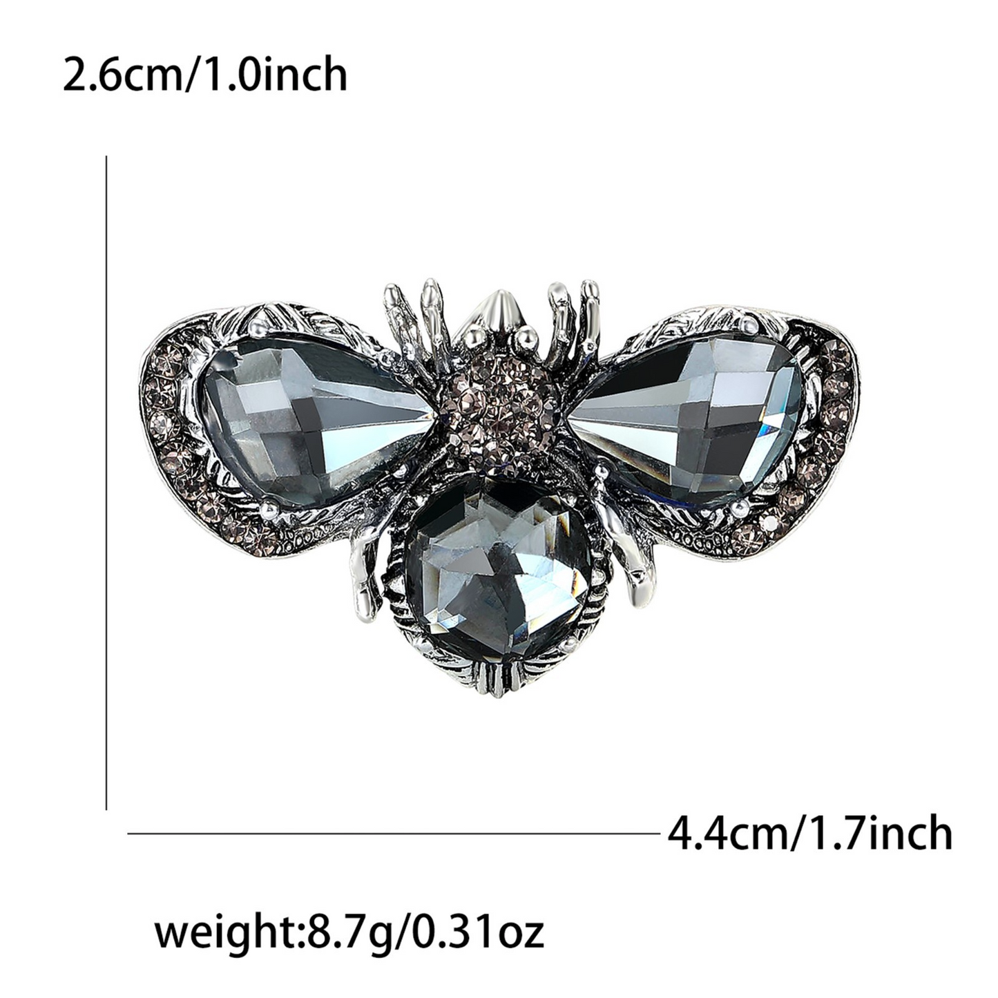 Large Crystal Bee Brooch Pin Jewelry Insect Animal Rhinestone Sweater Coat Gift