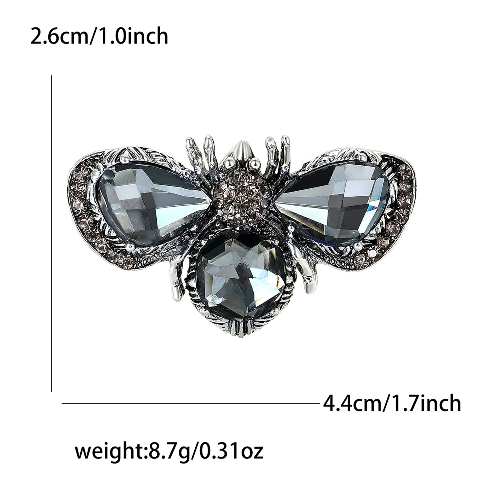 Large Crystal Bee Brooch Pin Jewelry Insect Animal Rhinestone Sweater Coat Gift