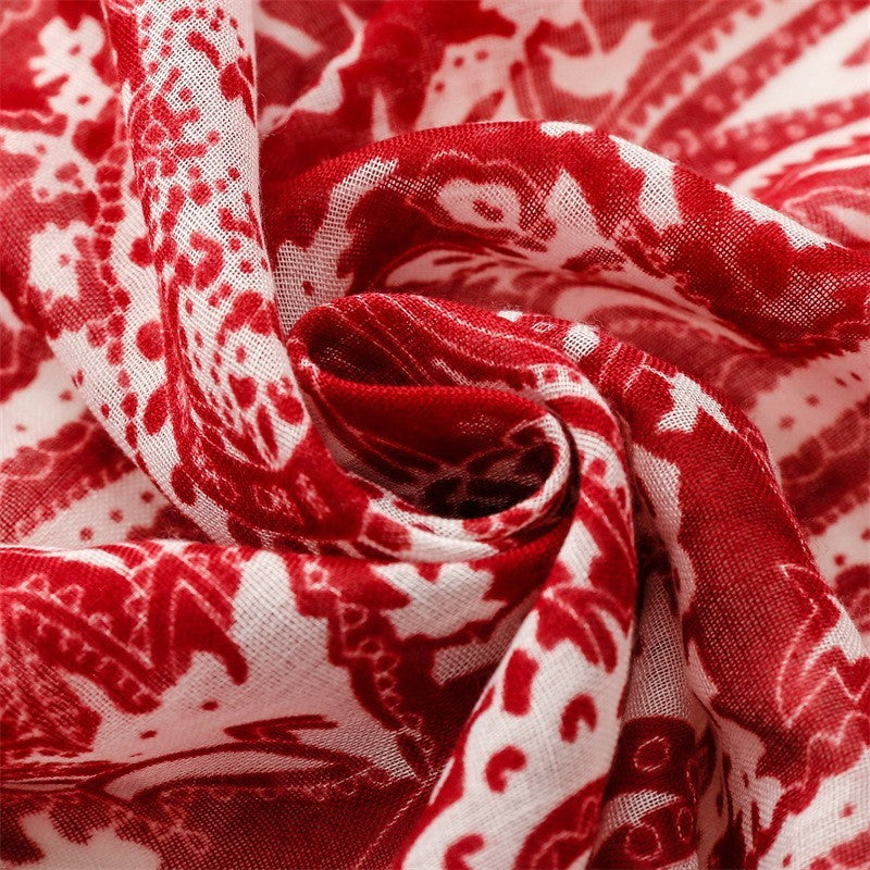 2pcs Women Leopard Animal Print Paisley Tassel Scarf Large Wrap Shawl 71x35"
