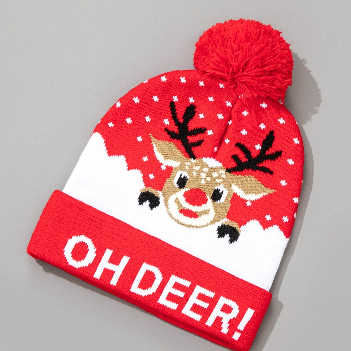 2-Pack LED Christmas Beanie Hats Flashing Holiday Light Up Knit Cap Fun