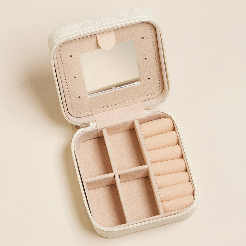 2 Travel Jewelry Organizer Boxes Set Floral Print Case Ring Earring Holder Gift