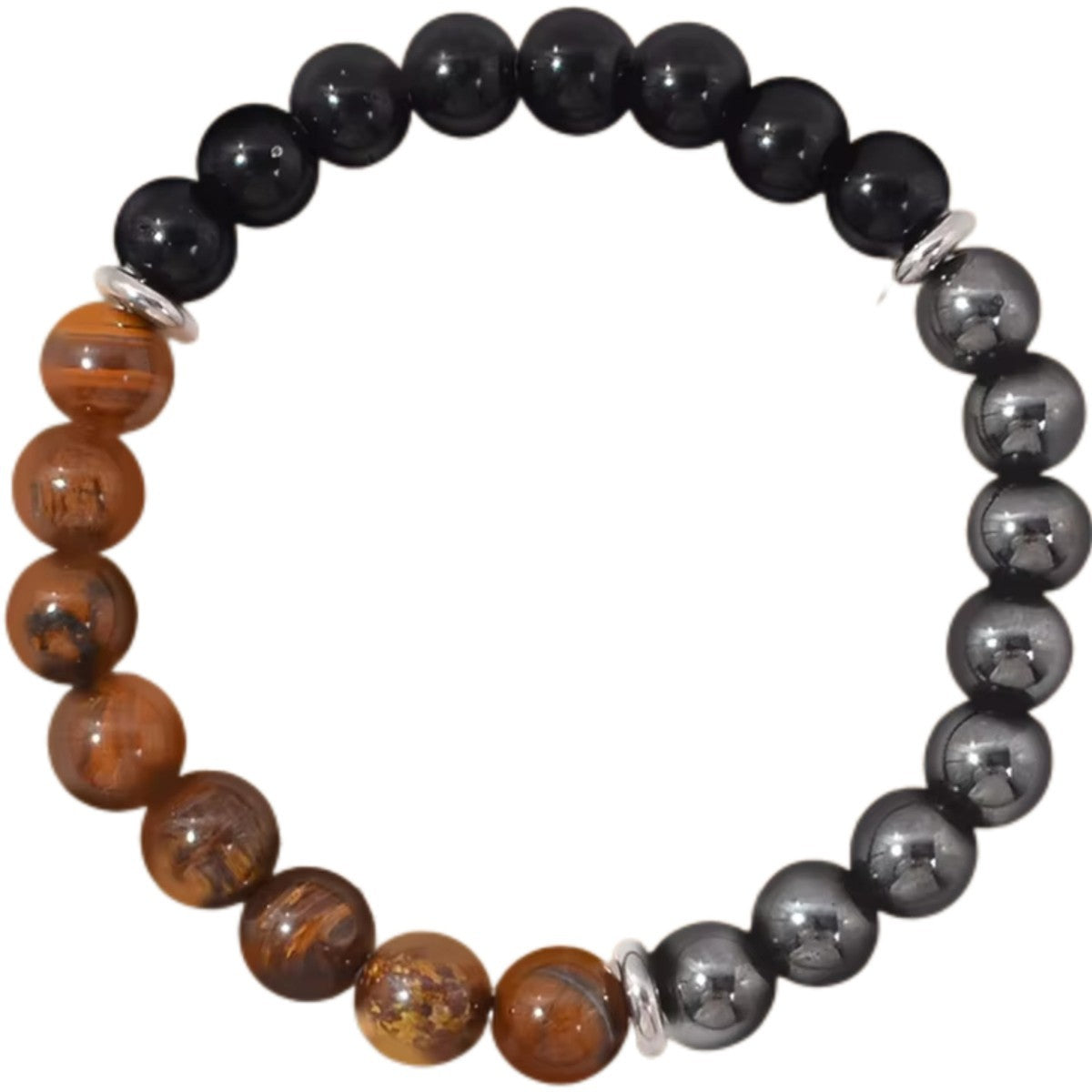 Set of 3! Tiger's Eye Black Tourmaline Hematite Bracelet Protection Healing