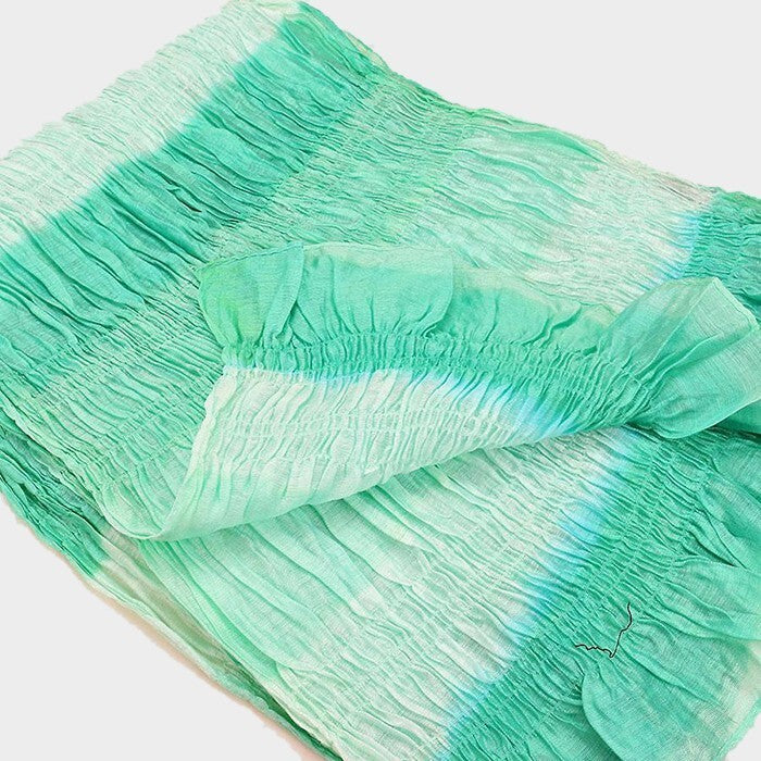 Lightweight Ombre Oblong Wrinkle Scarf for Women Polyester Gradient Color