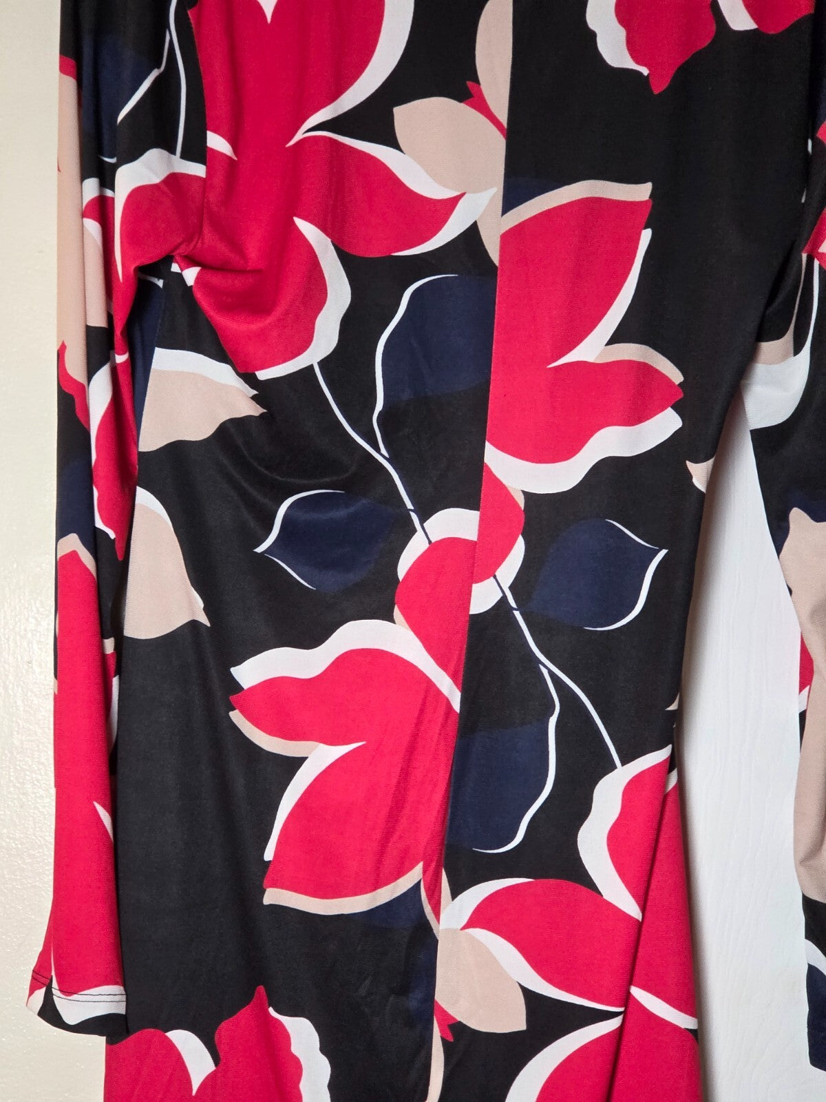 Venus Floral Print Fitted Sheath Dress Long Sleeve Crew Neck Dresses for Ladies