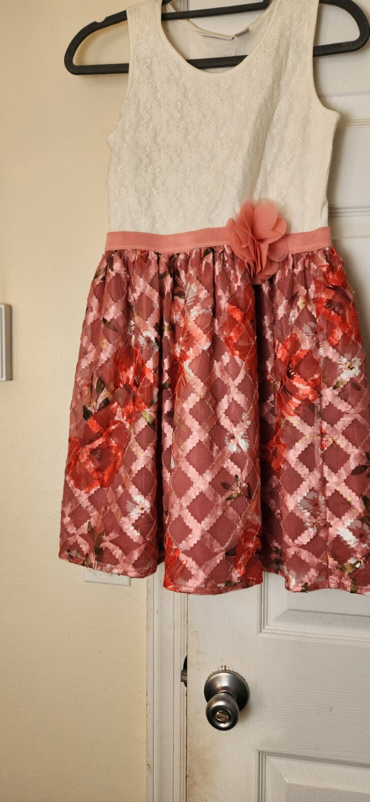 Girls Dress for Formal Occasion Floral Print Sleeveless Dresses Size 10/12