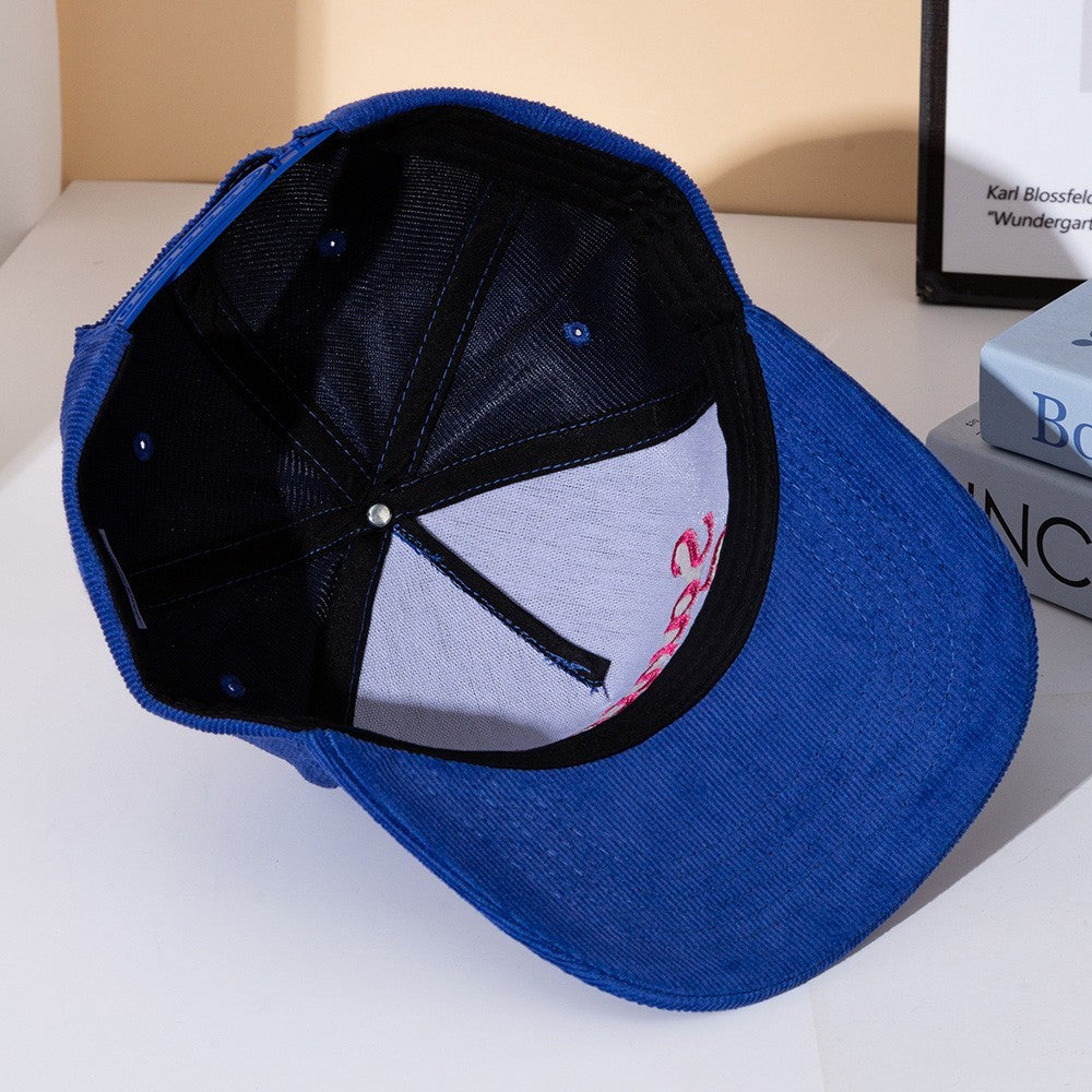 Christmas Corduroy Hat Santa’s Favorite Blue Snapback Festive Gift Idea