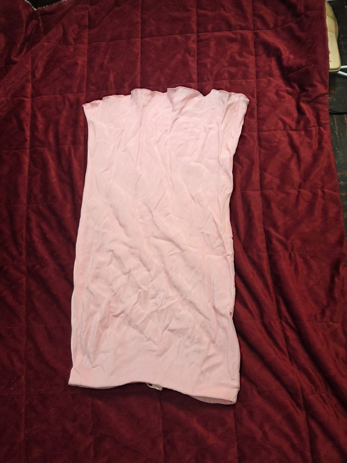 Pink Midi Skirt for Women Elastic Waistband Flowing A Line Skirt for Ladies S