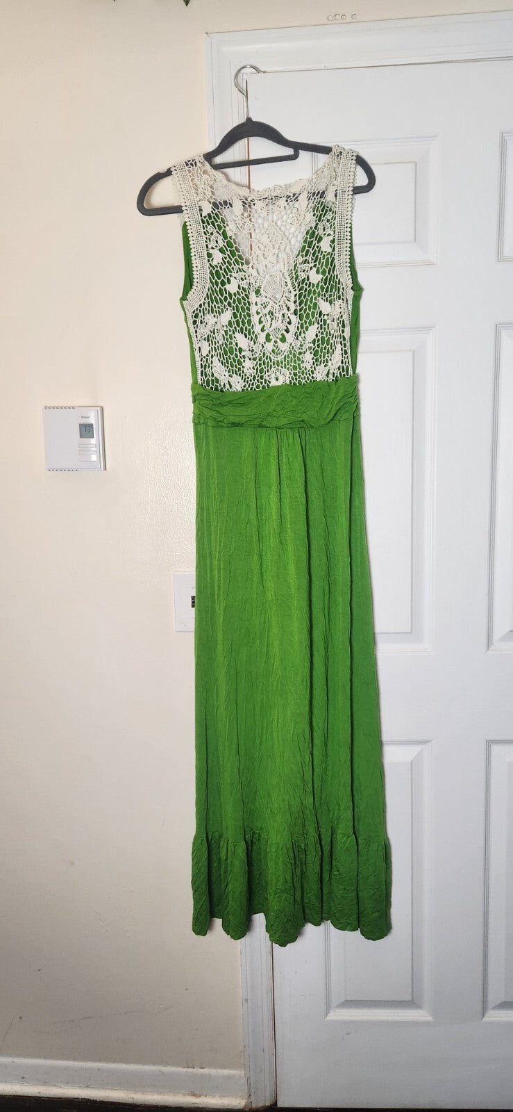 A.N.A Clothing Womens Maxi Dress Green  Sleeveless Dresses Crotchet Back Small