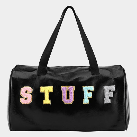 STUFF Metallic Duffle Bag Top Handle Crossbody Bag Travel Gym Weekend Tote Purse