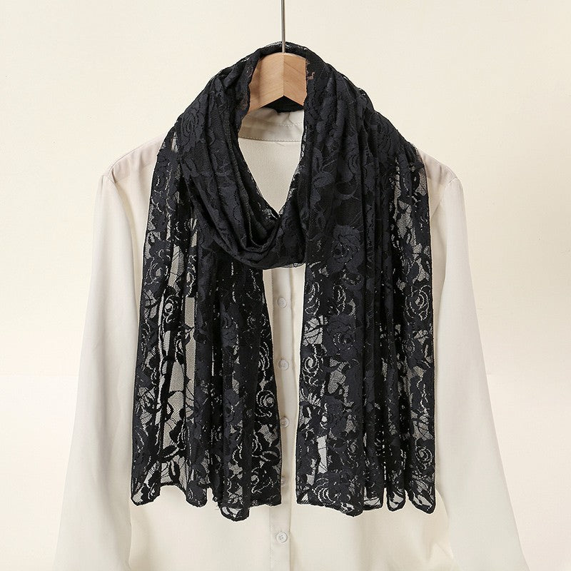 New Black Floral Lace Shawl Shrug Women's Evening Wrap Scarf Bolero