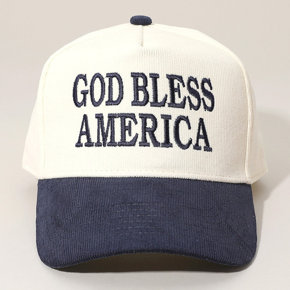 GOD BLESS AMERICA Embroidered Baseball Cap USA Patriotic Hat Adjustable