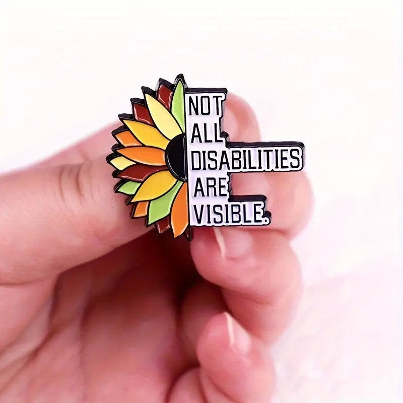 3Pcs Sunflower Hidden Disability Pin Badge Autism Awareness Support Neurodiverse