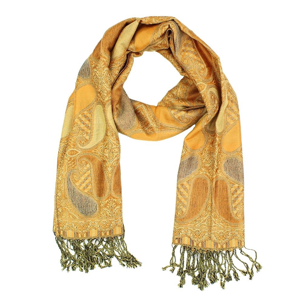 2pc Multi-Color Paisley Pashmina Scarf Set Boho Tassel Shawl Wrap Scarves
