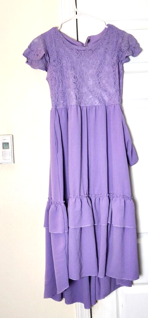 Big Girls Lace Boho Flower Girl Dress Ruffle Sleeve A-Line Formal Dresses XL