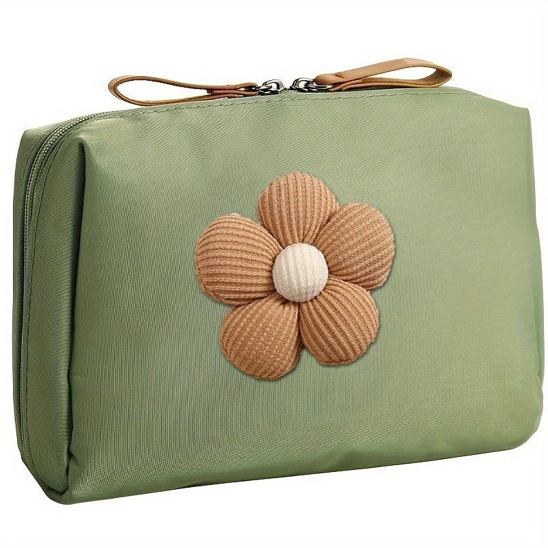 Floral Cosmetic Makeup Bag 3D Flower Travel Tech Organizer Pouch Case
