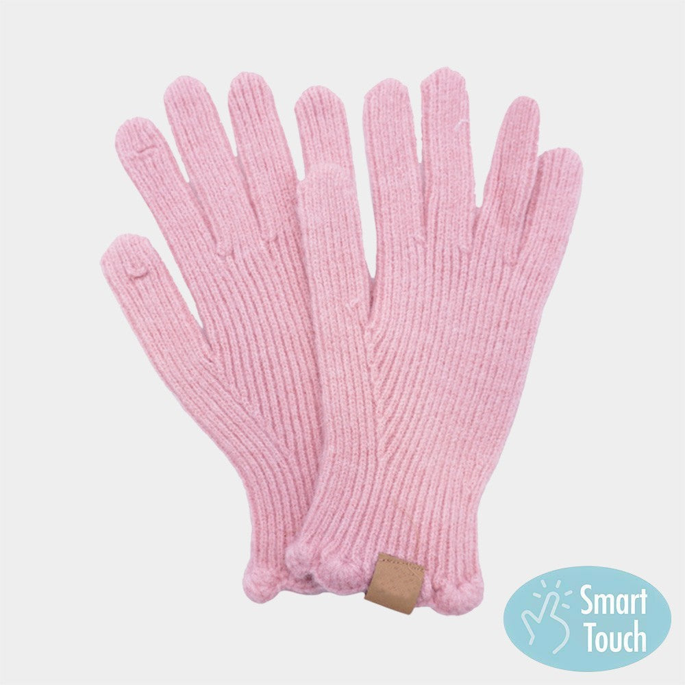 Ribbed Knit Smart Touch Versatile Cold-weather Easy Use Without Removing Gloves